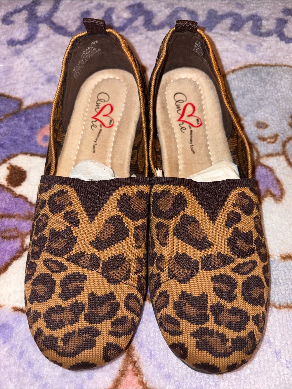 NWOT Leopard-Print Slip-On Flats